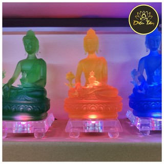 Bộ tượng phật dược sư có đèn led (chọn màu)