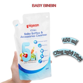 Nước rửa bình sữa và rau củ quả Pigeon 450ml