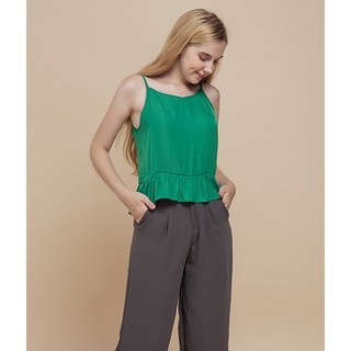 Áo hai dây nữ Callia String Green cổ V (Xanh lá)
