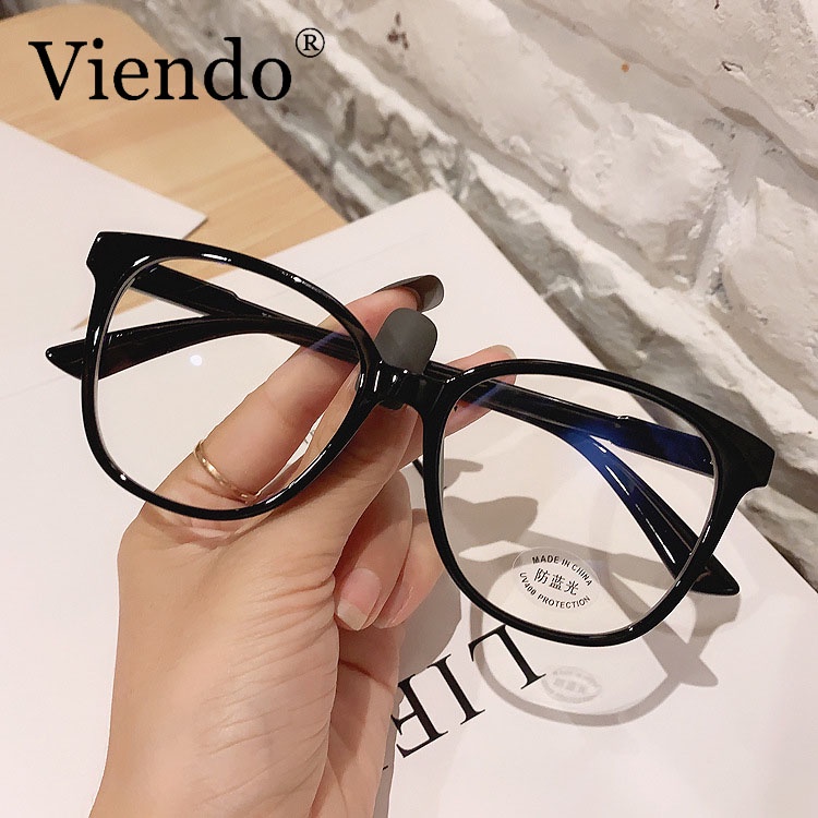 Kính cận VIENDO tròng đổi màu chống ánh sáng xanh phong cách Hàn Quốc cho nam nữ có cắt theo yêu cầu(có thể cắt cận thị ống kính)