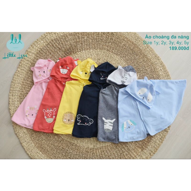 Lil little love - Áo khoác nỉ giữ ấm, chống nắng gió có mũ tai gấu đủ màu cho bé