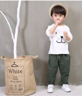 Set bộ bé trai vải thô đũi