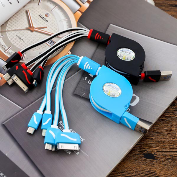 CÁP SẠC ĐIỆN THOẠI 4 ĐẦU RÚT GỌN (HÀNG CHÍNH HÃNG)