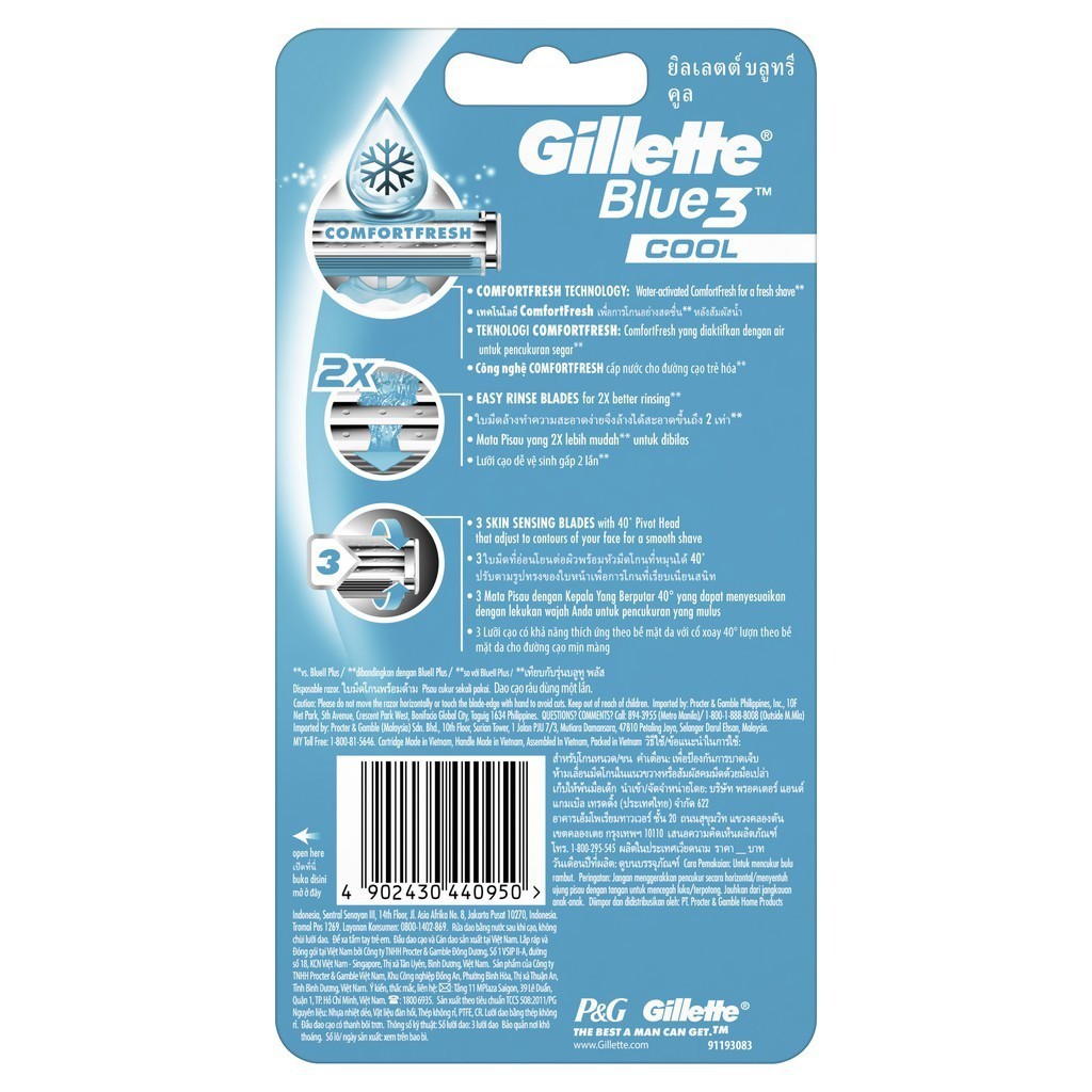 Dao Cạo Râu Gillette Blue 3 Ice Mát Lạnh
