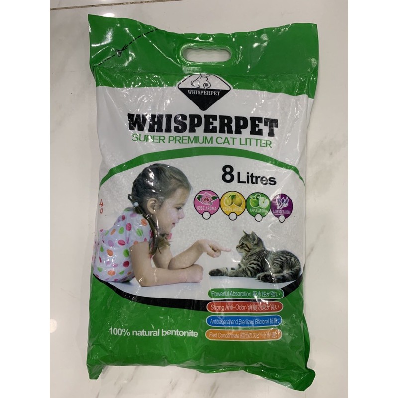 Cát vệ sinh cát đất sét cho Mèo Cat Whisperpet 3 Mùi Hương Túi 8L