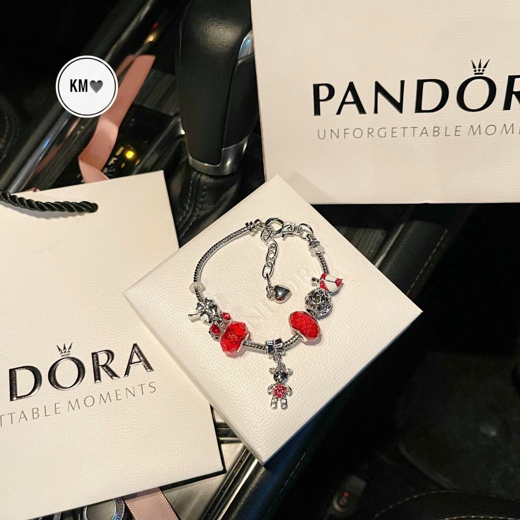 Vòng tay PANDORA Charm pha lê nhiều màu đẹp sang chảnh