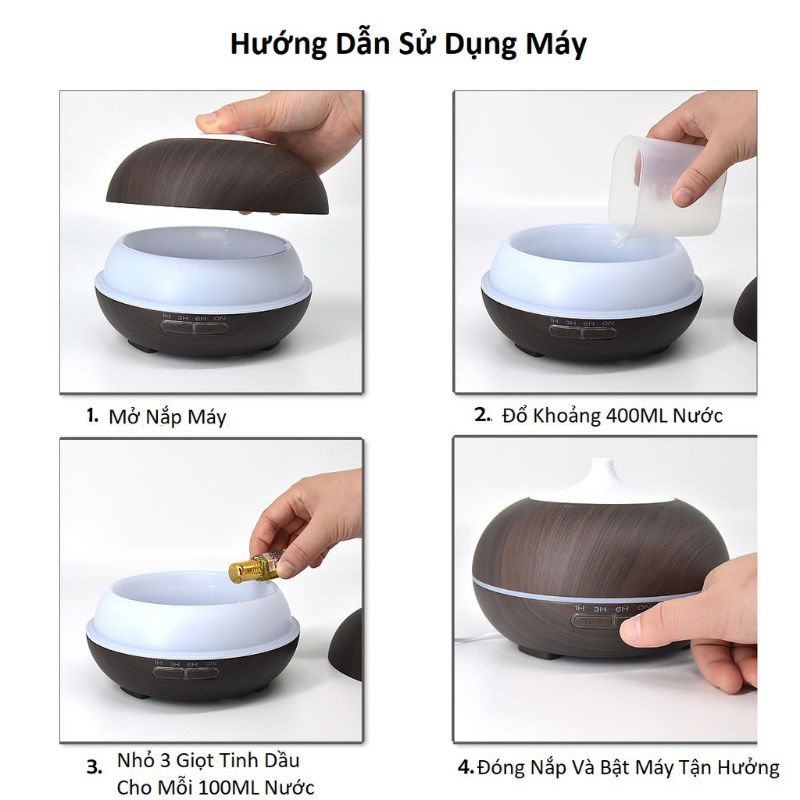 Máy Xông Tinh  Kèm Điều Khiển Dung Tích 550ml Máy Tự Ngắt