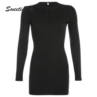 Đầm ôm cài nút mới của phụ nữ sweeticme