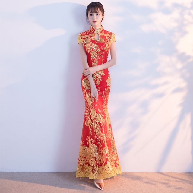 ORDER 2 - 4 TUẦN_Đầm hoa sườn xám thanh lịch_Chát với shop trc khi mua hàng
