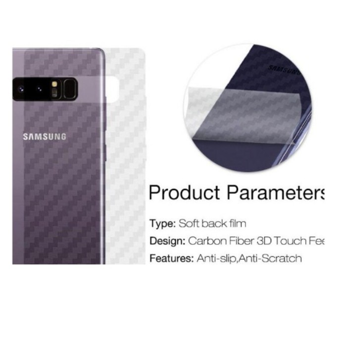 Set 2 miếng dán dệt sợi carbon cho lưng Samsung Note 7 8 9 A5 A7 A8 A9Star S9 S8 Plus S6 S7 Edge