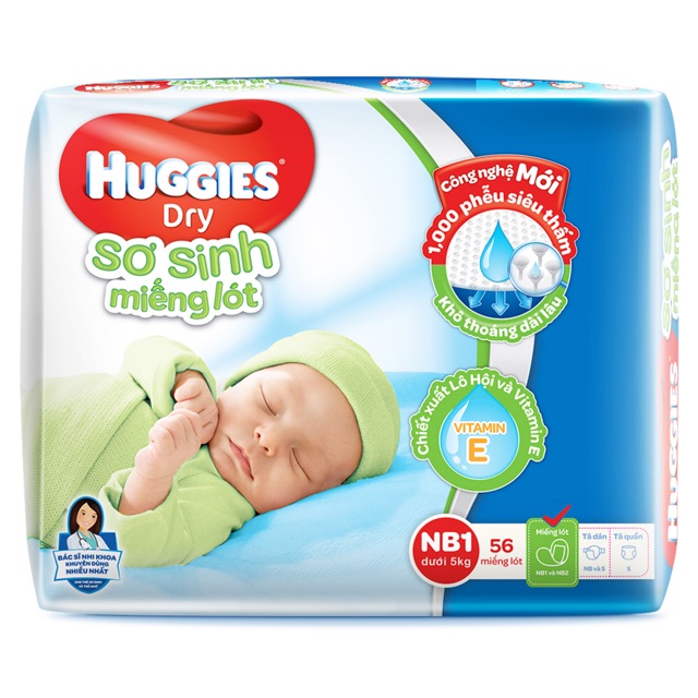 Miếng lót sơ sinh Huggies Newborn 1 N56 (0 - 5kg)