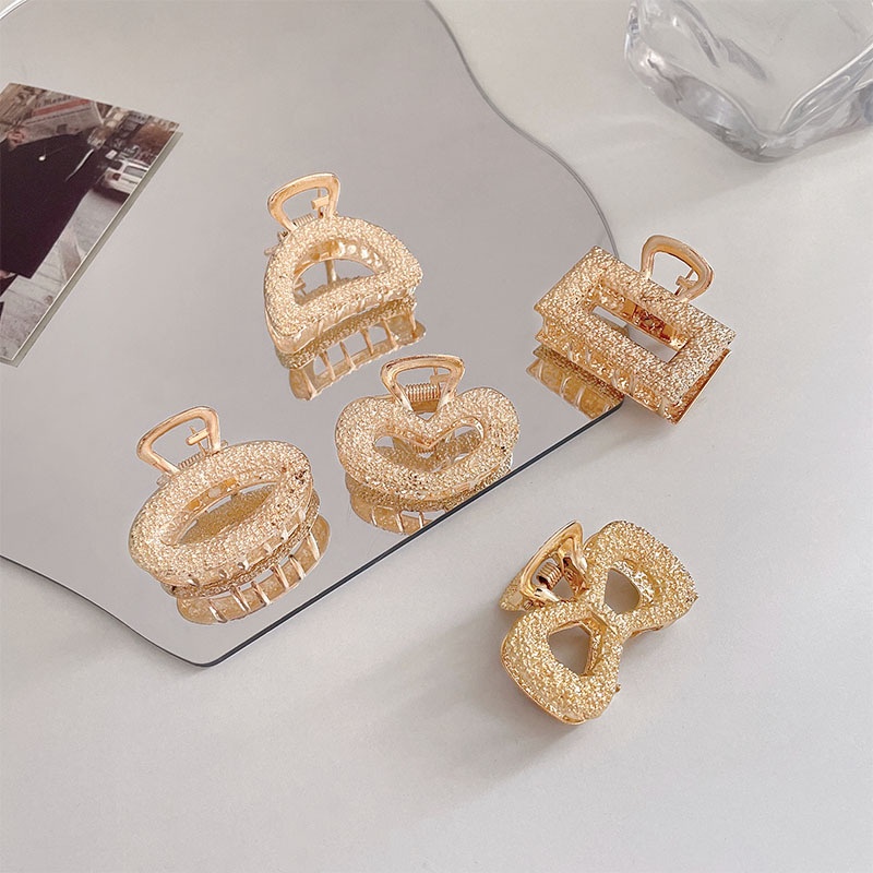 Bộ 5 Kẹp Tóc Kim Loại Hình Trái Tim Hàn Quốc