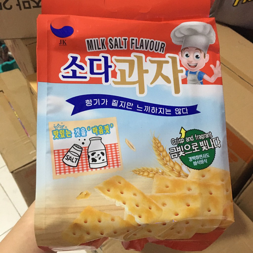 [4 vị] Bánh quy lạt soda cracker ăn kiêng healthy JK Hàn Quốc 420g phù hợp người tiểu đường