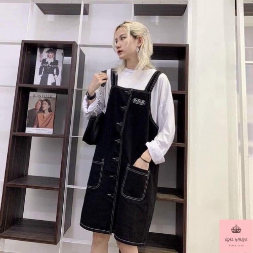 Váy Yếm Logo Chỉ Nổi Chất Thái Chéo Mặc Mùa Đông Mùa Hè Đều Được Edel Ảnh Cận Chất + Đánh Giá | BigBuy360 - bigbuy360.vn