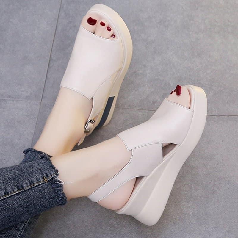 Dép sandal xuồng quai cao gót siêu xinh nhẹ đi êm chân nhẹ nhàng lịch lãm hot 2022