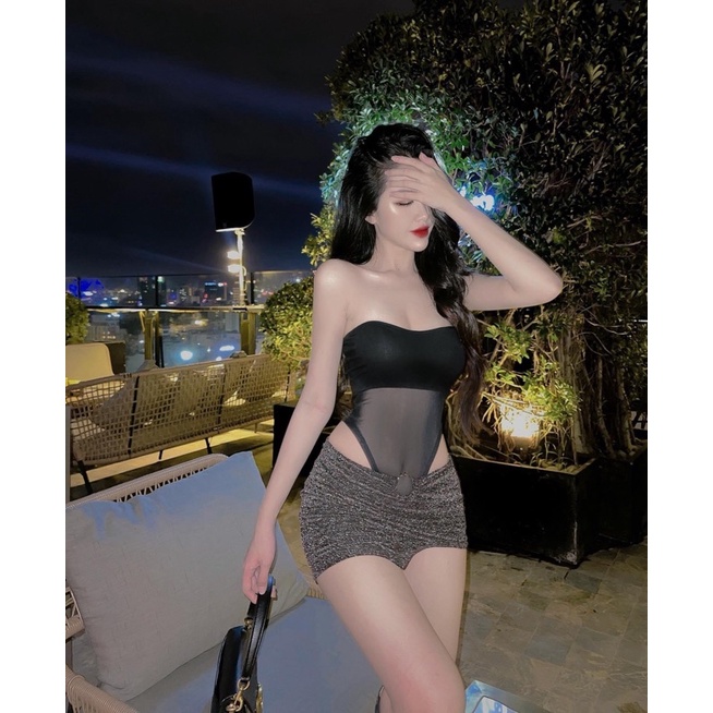 Chân váy ngắn sexy kim tuyến khoen xẻ  YN HM2T