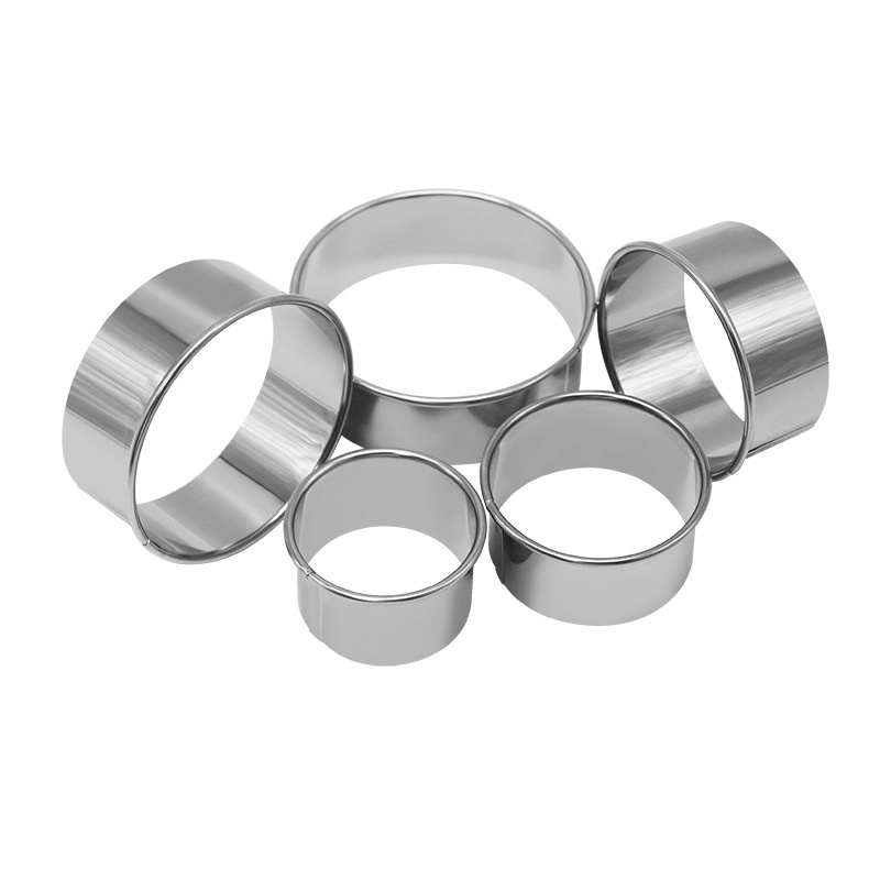 Bộ 5 Khuôn Làm Bánh Hình Tròn Mini Bằng Thép Không Gỉ