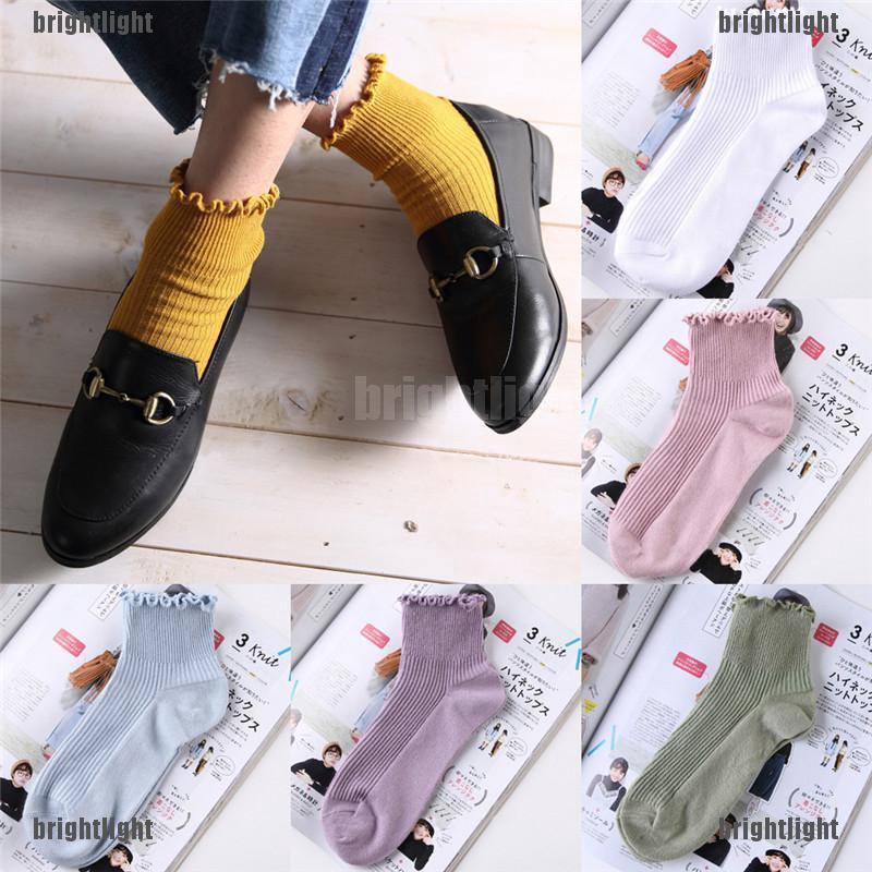 Vớ cotton Phối Ren Kiểu Dáng Dễ Thương Xinh Xắn