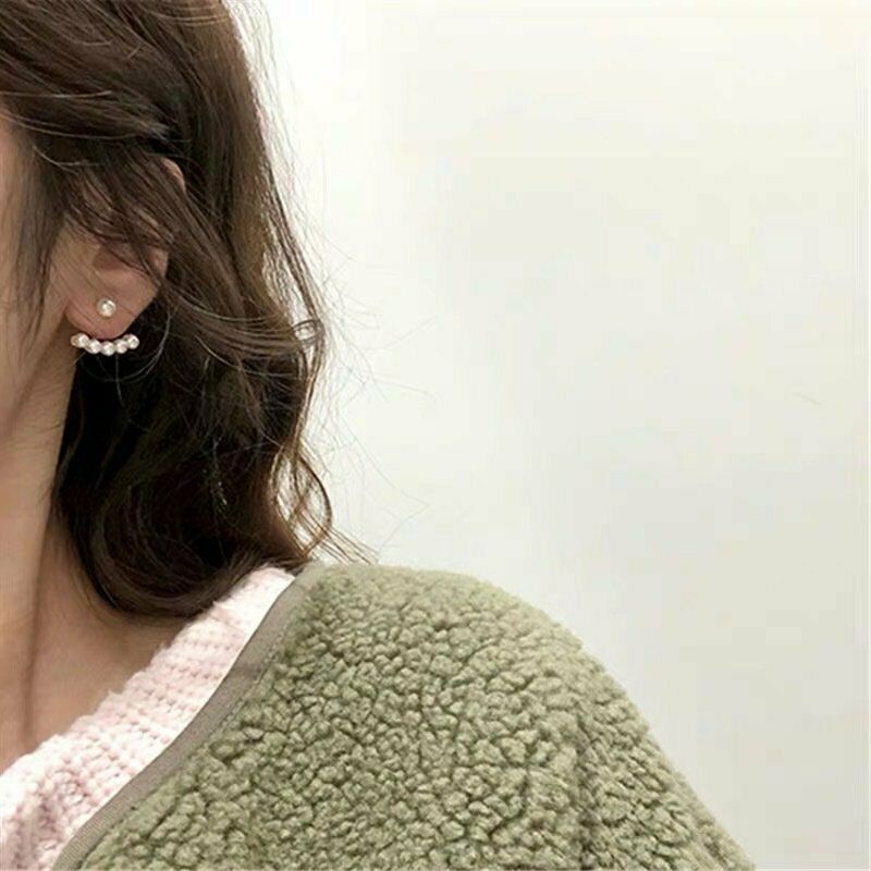 Bông tai đính ngọc trai giả màu bạc/vàng hai kiểu dáng cho nữ