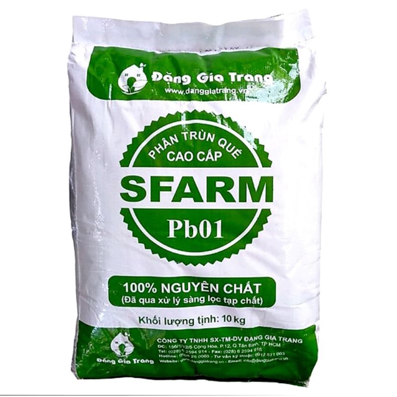 Phân Trùn Quế SFARM 10KG Trồng Rau Sạch & Hoa Hồng, Kiểng