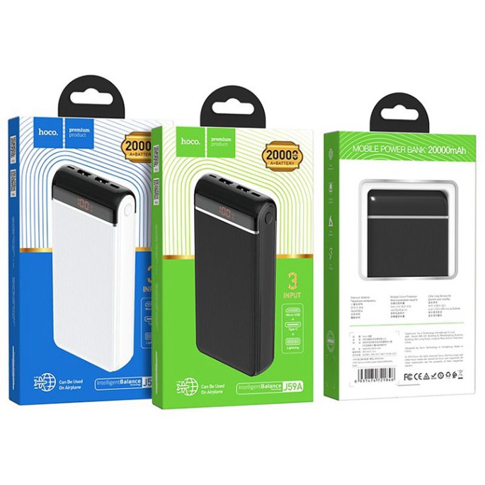 [full box] Sạc dự phòng - chính hãng hoco - 20.000mah - 2 cổng sạc - bảo hành 12 tháng