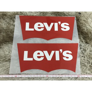 Hình ủi áo chuyển nhiệt - chữ leviii trắng nền đỏ như hình