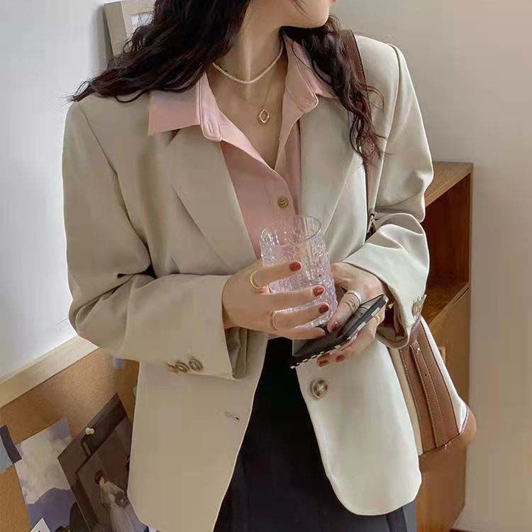 Áo Khoác Blazer Ngắn Dáng Rộng Thời Trang Hàn Quốc 2023 plus size Cho Nữ