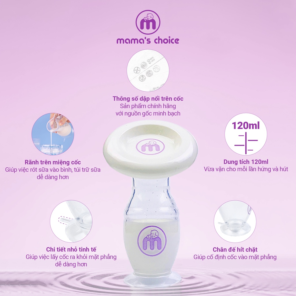 Cốc Hứng Sữa Rảnh Tay Silicone, Nước Rửa Bình Kháng Khuẩn Mama’s Choice, Mua Combo Giá Siêu Hời, Hàng Chính Hãng