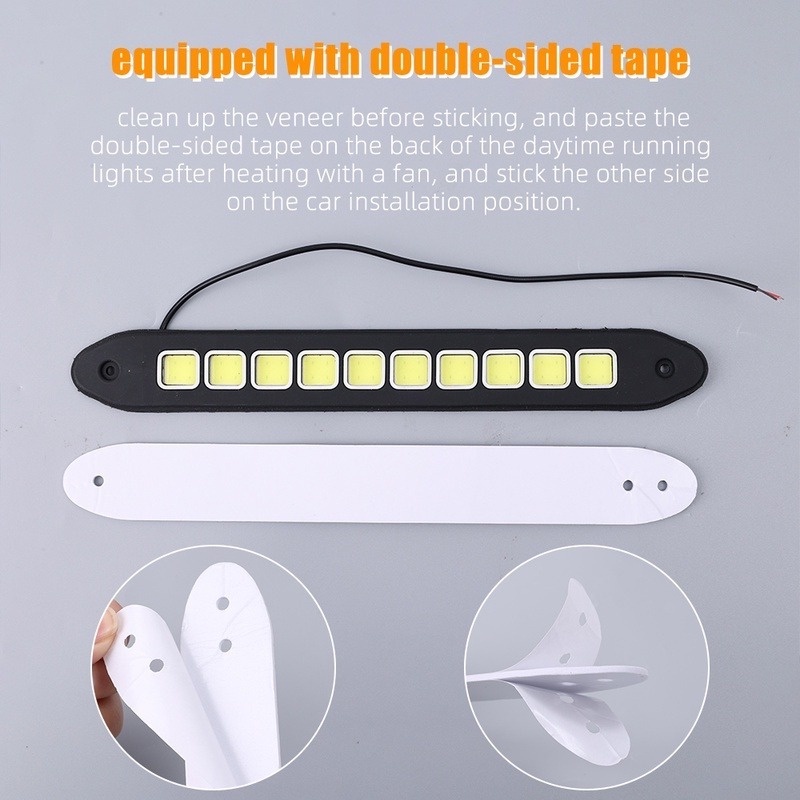 Dải Đèn LED 10 Bóng 12V Ánh Sáng Trắng Bằng Silicon Mềm Chống Thấm Nước Cho Xe Hơi