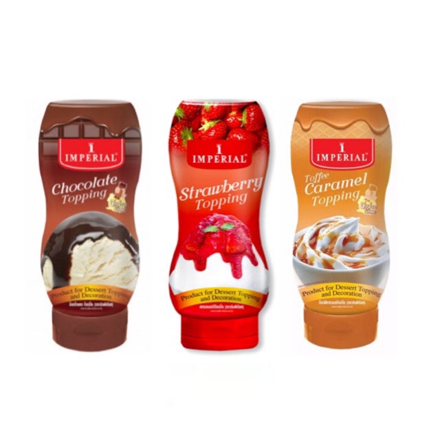 Topping IMPERIAL nhập khẩu Thái Lan dùng cho kem, bánh,… (Vị Sôcôla/ Dâu Tây/ Caramel)