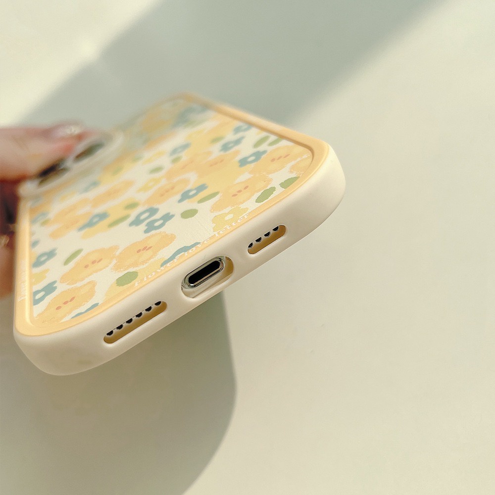 SẴN CHO IPHONE 14 - Ốp lưng cho iphone - Ốp hoa nhí nền vàng vintage siêu xinh