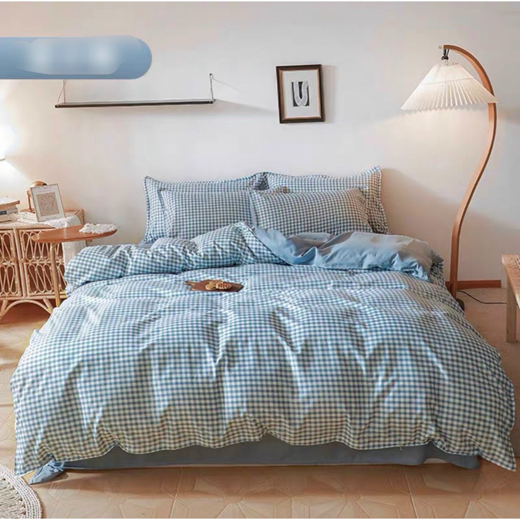 Bộ chăn ga gối cotton poly cao cấp - Caro nhỏ đủ màu ( Không kèm ruột ) | BigBuy360 - bigbuy360.vn