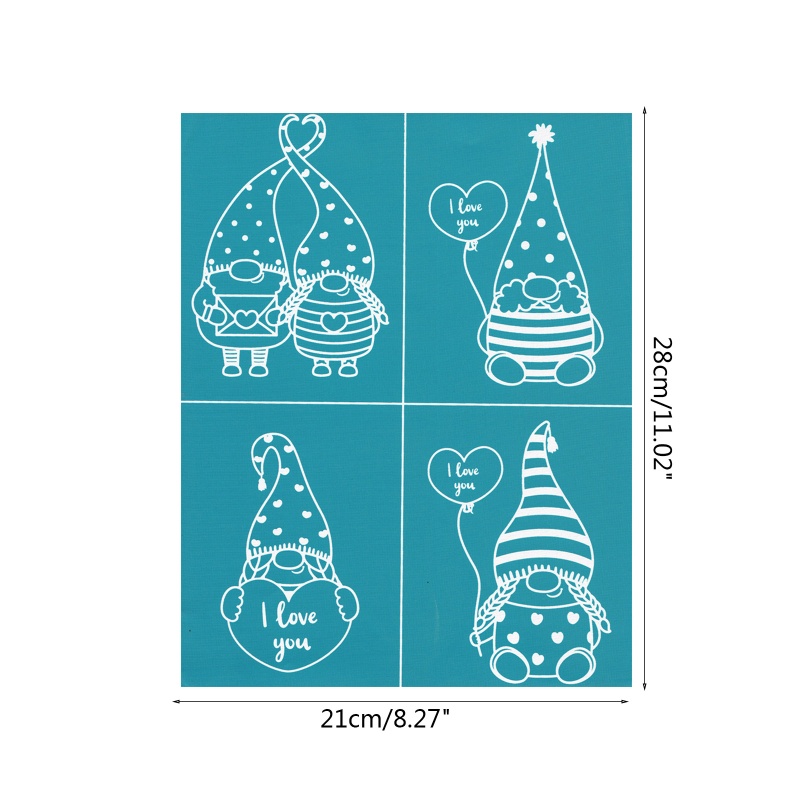 Aoto I Love You Gnome Tự Dính Màn Lưới Lụa Tự Dính In Chuyển Tự Làm Cho Gối Túi Vải