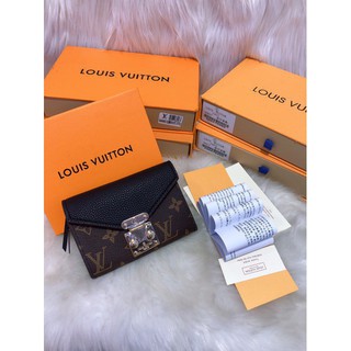 Ví hoa nâu phối da size 10 fullbox