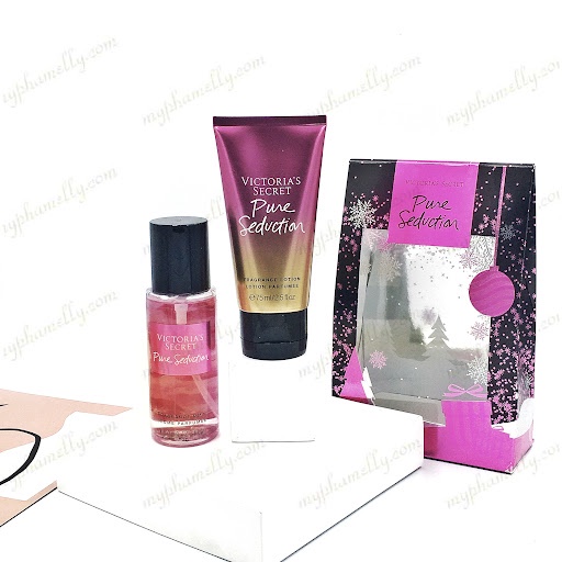 Bộ giftset Victoria's Secret 75ml mist &amp; 75ml lotion - Pure Seduction (Mỹ)