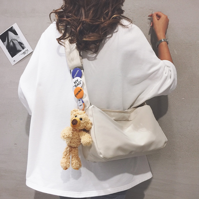 Túi Đeo Vai Bằng Vải Nylon Siêu Nhẹ Thiết Kế Giản Dị Dành Cho Nữ