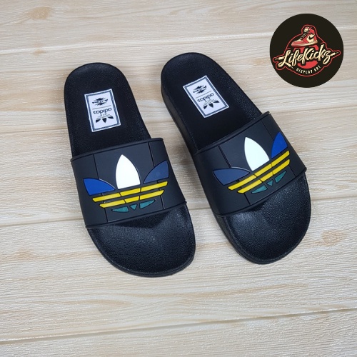 Dép lê nam nữ quai ngang adidas đen full box bill hàng cao cấp chống trơn trượt , chống nước - BOM store