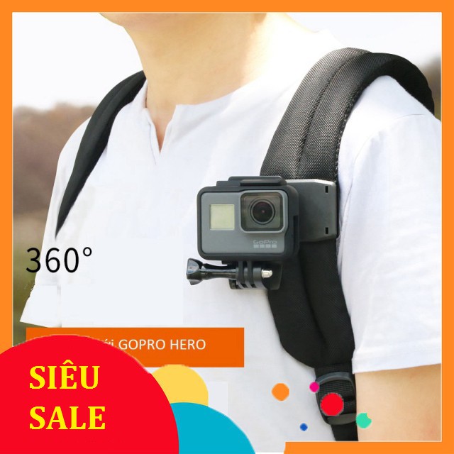 Bộ kẹp balo quay phim cho các loại camera hành trình, hành động Gopro, eken,sjcam,xiaomi, điện thoại, vô cùng c