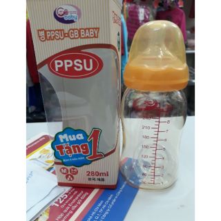 Bình sữa cổ rộng PPSU GB BABY 280ml - Hàn Quốc.