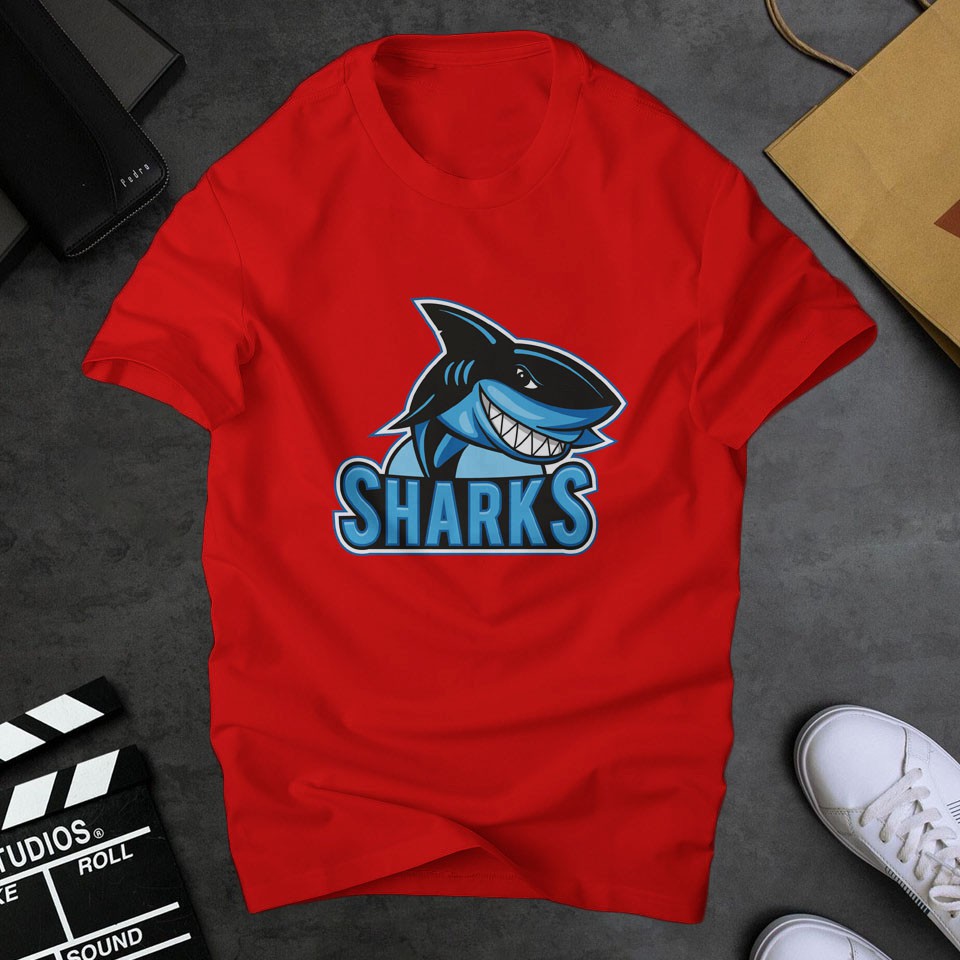 Áo Phông Nam Nữ Shark In Hình Cá Mập kỹ thuật số sắc nét ,chất vải cotton dày dặn co giãn tốt | ur sport