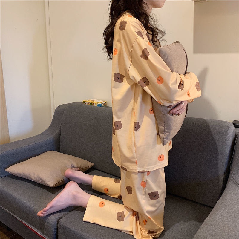 Đồ Bộ Nữ Mặc Nhà Bộ Ngủ Dài Tay Chất Thun Lạnh Thu Đông Mỏng Dịu DT02