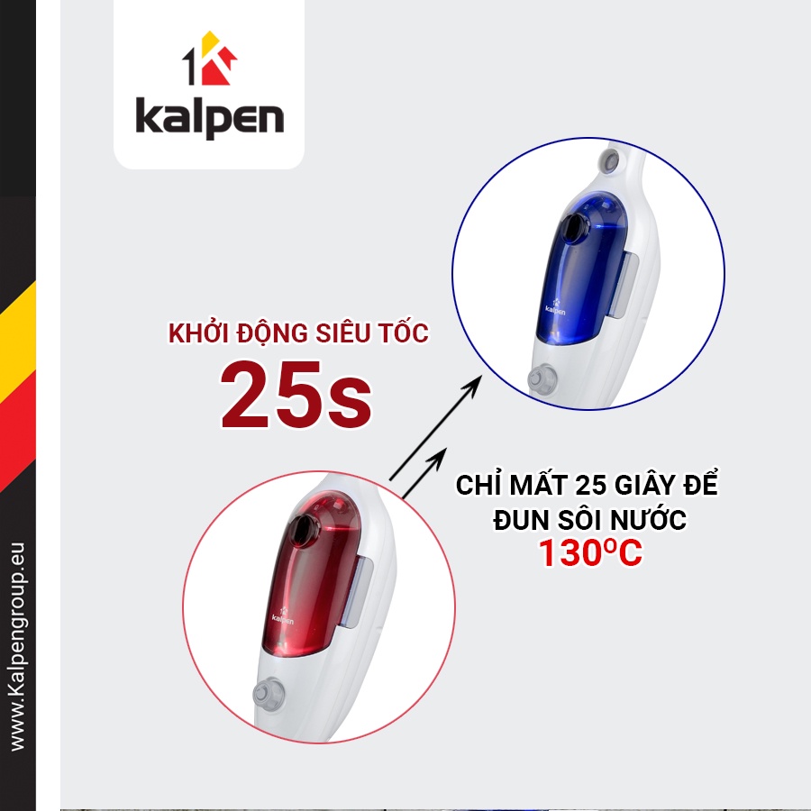 CÂY LAU NHÀ DIỆT KHUẨN BẰNG HƠI NƯỚC NÓNG SIÊU NHIỆT KALPEN SMK-3960