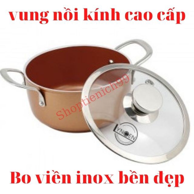 Nắp Vung Nồi Chảo Kính Cường Lực Bo Viền Inox LYNCEN Siêu Bền, Sang Trọng, Giá Rẻ Có Đủ Size 16 Đến 30 Cm.