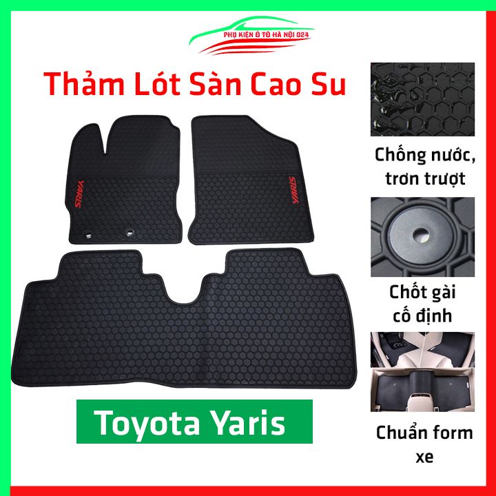 Thảm lót sàn cao su cho xe Toyota Yaris 2021-2022 hàng chuẩn theo xe chịu lực tốt