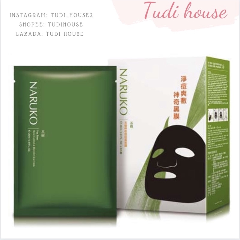 Mặt Nạ Tràm Trà Naruko Tea Tree Shine Control & Blemish Clear Mask 26ml