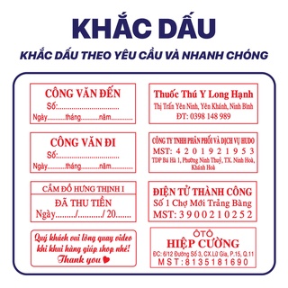 Khắc con dấu tên rõ đẹp, mộc tên, dấu vuông 2-3 dòng theo yêu cầu, shiny s853, s223, tdstamp t314 chính hãng