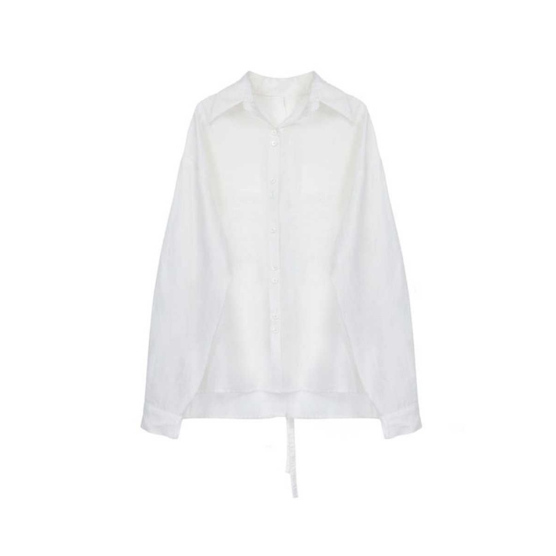 Áo sơ mi tay dài dáng rộng hở vai quyến rũ phong cách Hàn Quốc