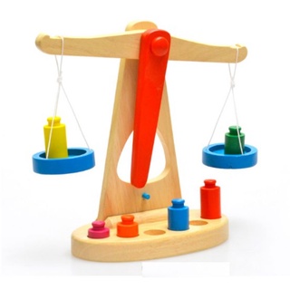 Nini_kids:Bộ đồ chơi cân gỗ cho bé, đồ chơi gỗ phát triển trí thông minh, đồ chơi an toàn