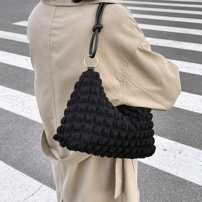 Túi xách đeo vai JASMIN NOIR bằng polyester thời trang Hobo đơn giản cho nữ