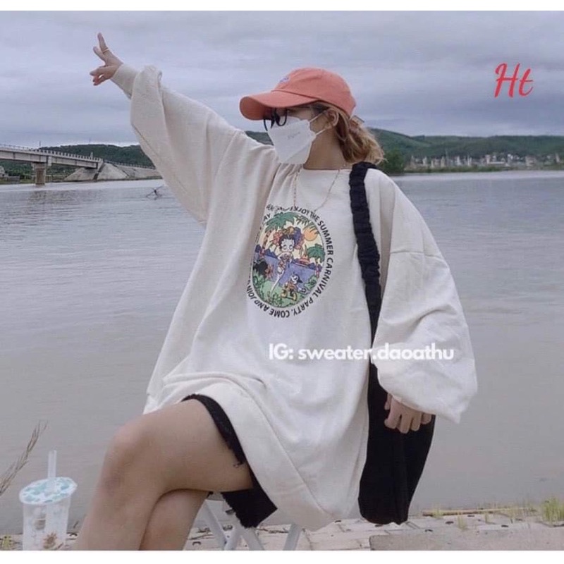 Áo nỉ bo cô gái bãi biển HT11